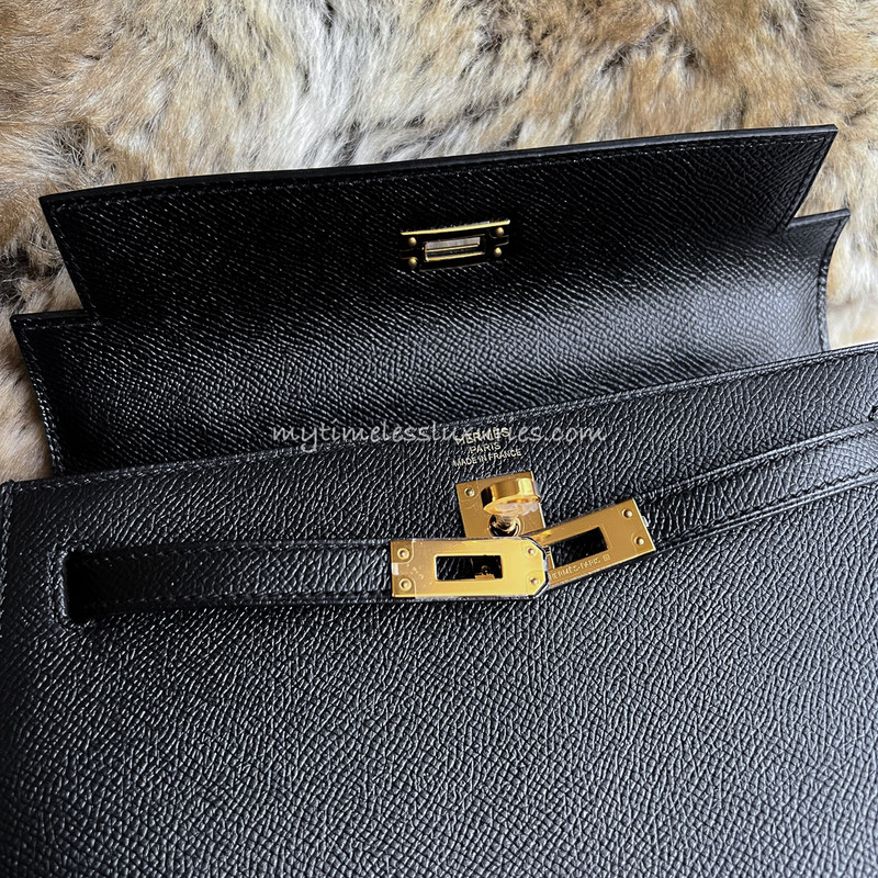 Hermes Birkin 25 Noir Black Epsom Gold Hardware #X - Vendome