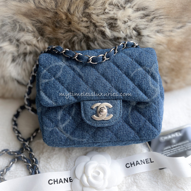 Chanel Mini 22 Bag Light Blue Calfskin Silver Hardware  Madison Avenue  Couture