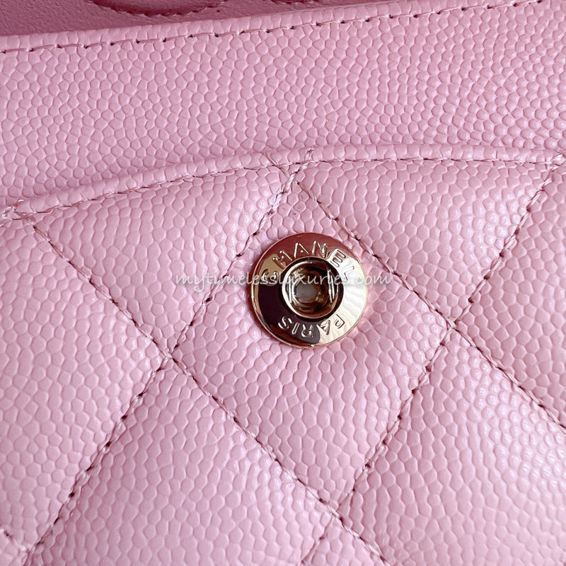 Chanel 22C Tweed Pink Rectangular Mini Microchipped  THE PURSE AFFAIR