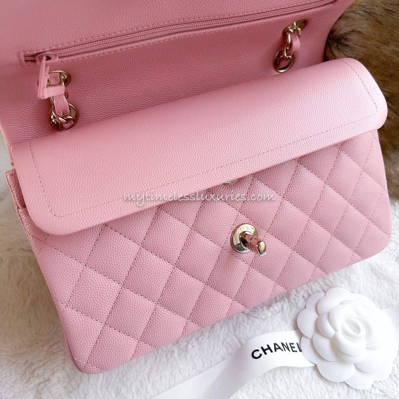 Chanel 22C Sakura Light Pink WOC Unboxing  COMPARISONS 19S Iridescent  8  Series Pink luxurypl38  YouTube