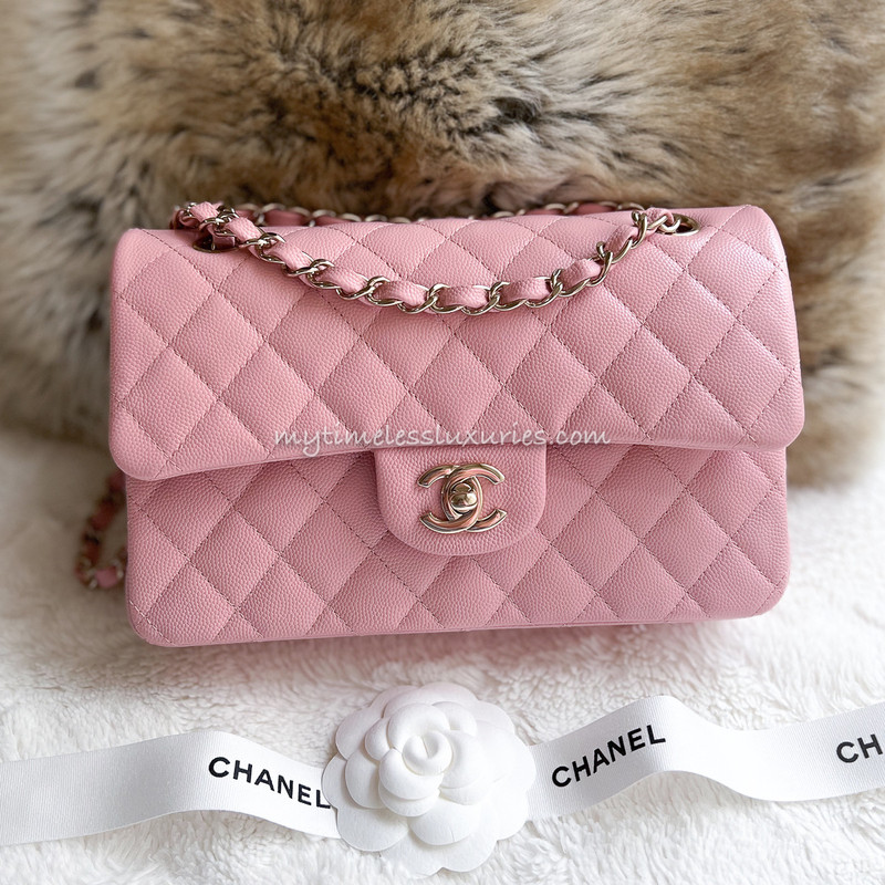 Chanel Classic Handbag Caviar Small  Pink  The Laurel  Luxury Store