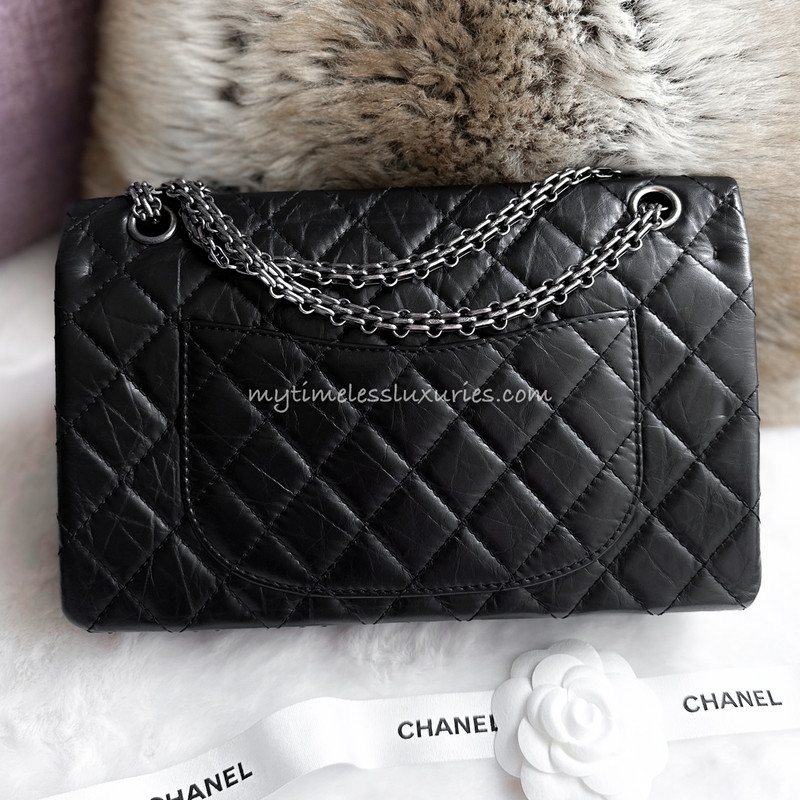 Chanel 255 Reissue 225 Mademoiselle Flap Bag in Dark Red Bordeaux Caviar  with Ruthenium Hardware  SOLD