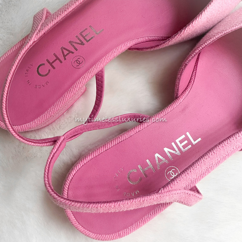 Chanel Pink Slingback Shoes  Designer WishBags