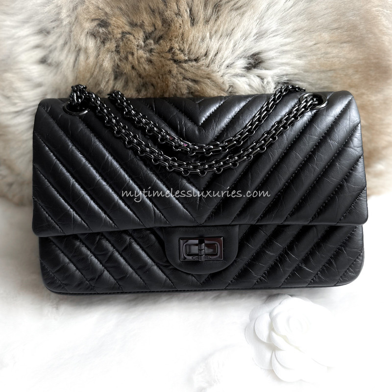 Chanel Reissue So Black Chevron  Designer WishBags