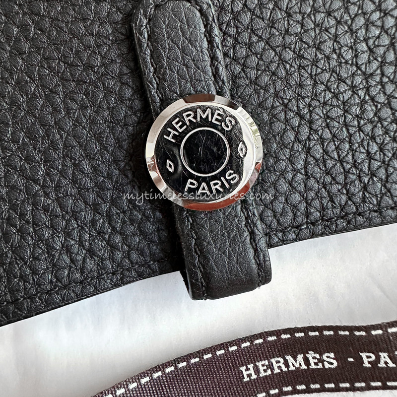 HERMES Dogon Card Holder Noir PHW - Timeless Luxuries