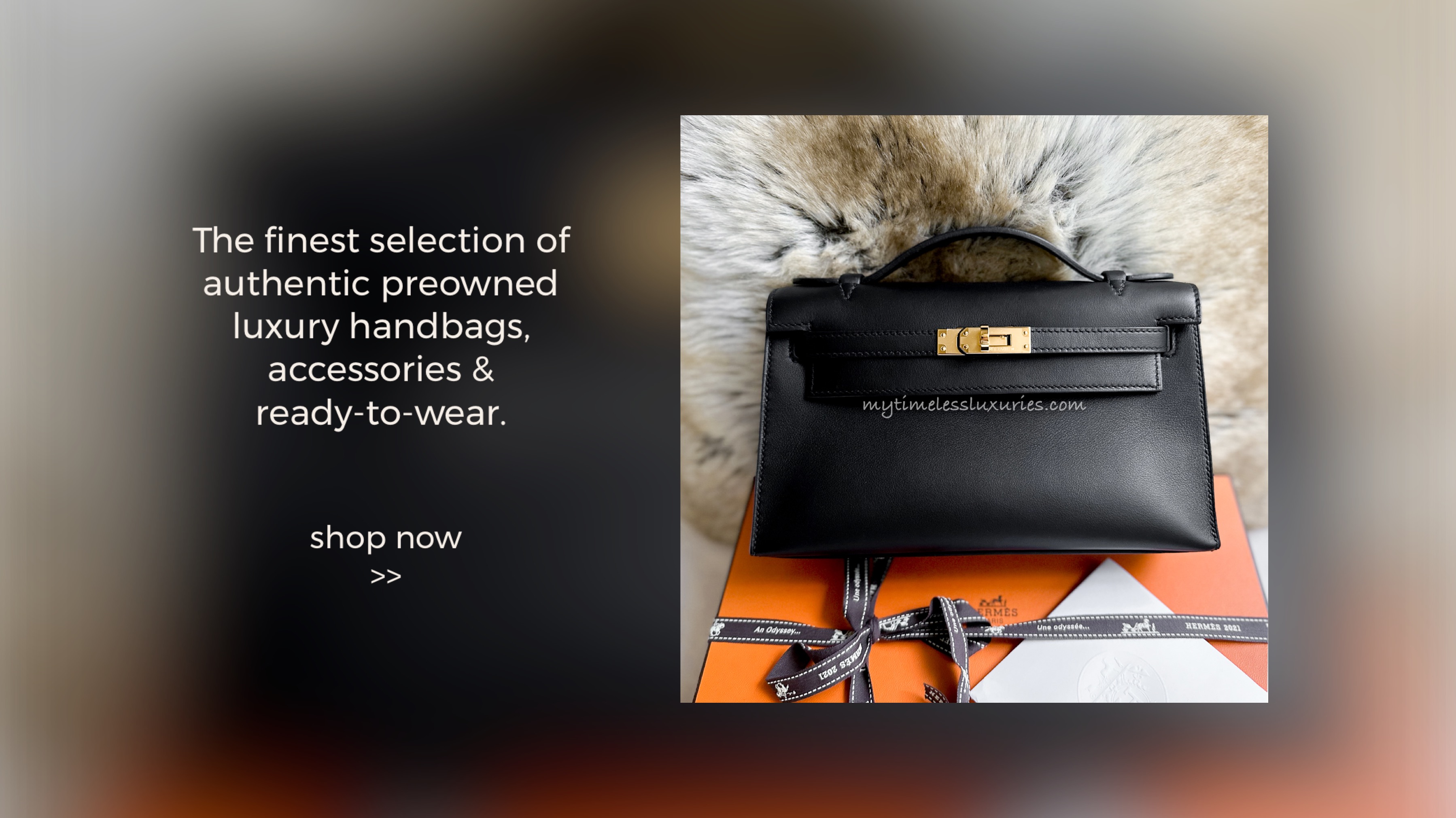 HERMES Kelly Pochette Noir Swift Gold Hw - Timeless Luxuries