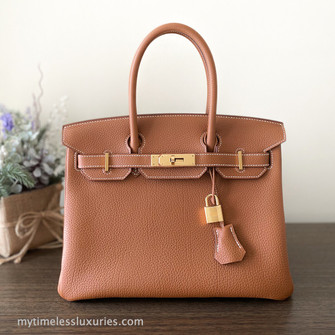 Hermes Birkin 30 Gold Togo With Gold Hardware