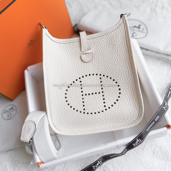 Hermes Mini Evelyne 16 In Nata With A Limited Edition Strap, Palladium –  Found Fashion