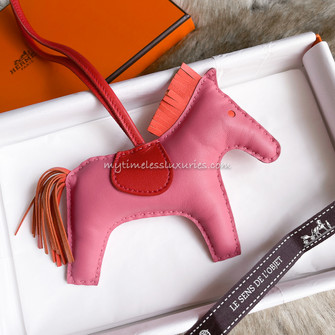 Hermes Orange Poppy Rose Azalea Rodeo Horse Charm MM for Birkin