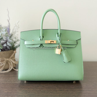 HERMES Birkin 25 Sellier Vert Criquet Gold Hw Y - Timeless Luxuries