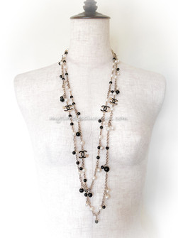 chanel necklace pearl long