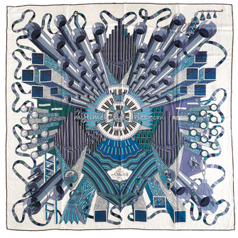 HERMES 'Point d'Orgue' Cashmere Silk Shawl 140 - Timeless Luxuries