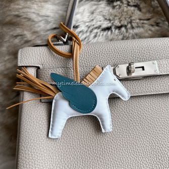 RESERVED - Authentic Hermes Rodeo Pegase PM Jaune Bourgeon Blue Brume Nata  brand new full set with receipt Bag Charm, Luxury, Accessories on Carousell