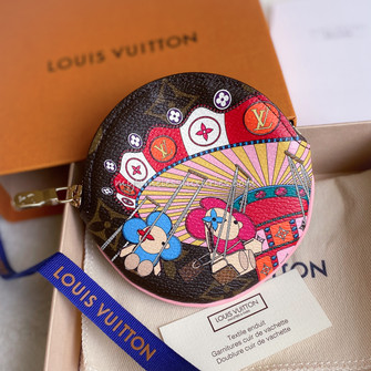 Louis Vuitton Vivienne Holiday Round Coin Purse Illustre Animation Wallet  NIB