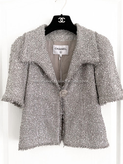 Chanel Classic Black Tweed Jacket with Ruthenium Buttons - FR38 (S)