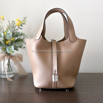 HERMES Picotin 18 Clemence CHAI w/ Gold Hardware
