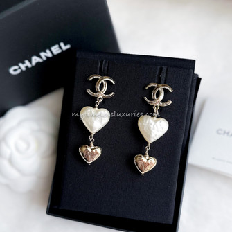 CHANEL 23C CC Heart Drop Earrings *New - Timeless Luxuries