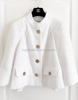 Movie $5390 RARE CHANEL 05S White Ivory Lesage Tweed Jacket Pearl Button 34  US2