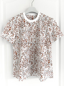 HERMES 2023 'Do Re Boucles' Flared T-Shirt 38 *New - Timeless 