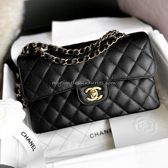 CHANEL Black Caviar Small Classic Flap GHW Timeless Luxuries