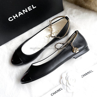 CHANEL 22S Ballerina Flat with Anklet & Charm 37.5 *New - Timeless