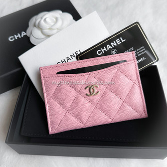 Chanel SLG Snap Cardholder, Pink Caviar with Gold Hardware, New in Box GA003