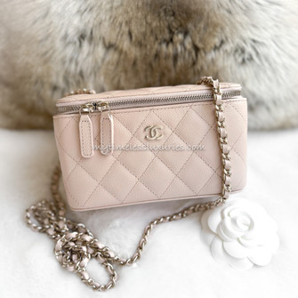CHANEL 22C Lt Beige Caviar Vanity Case LGHW *New - Timeless Luxuries