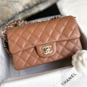 CHANEL 21P Caramel Rectangle Mini Lt Gold Hw *New - Timeless Luxuries