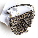 DIOR Saddle Bag Beige/ Black Mizza Embroidery