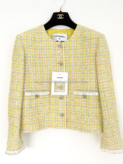 ジャケット・アウター CHANEL SS1988 Yellow Tweed Jacket 38 ジャケット・アウター CHANEL SS1988 Yellow Tweed Jacket 38