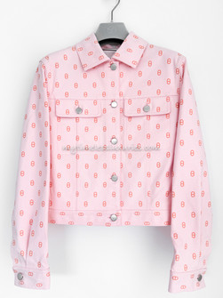 HERMES Chaine d'Ancre Denim Jacket 40 Rose Pop *New