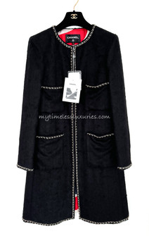 CHANEL コート　38サイズ CHANEL ブラック ロングコート サイズ38