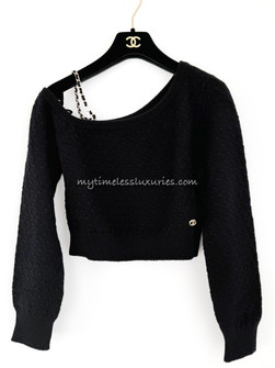 CHANEL 23B Chain Embellished Cardi Jacket 34