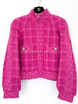 CHANEL 19K Pink Tweed Bomber Jacket 38 Timeless Luxuries