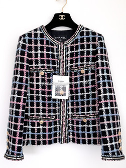 CHANEL 22S Runway Tweed Jacket Black Multicolour 36 *New