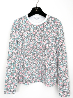 CHANEL 21P Cotton Logo Top 36 White Multicolor - Timeless Luxuries