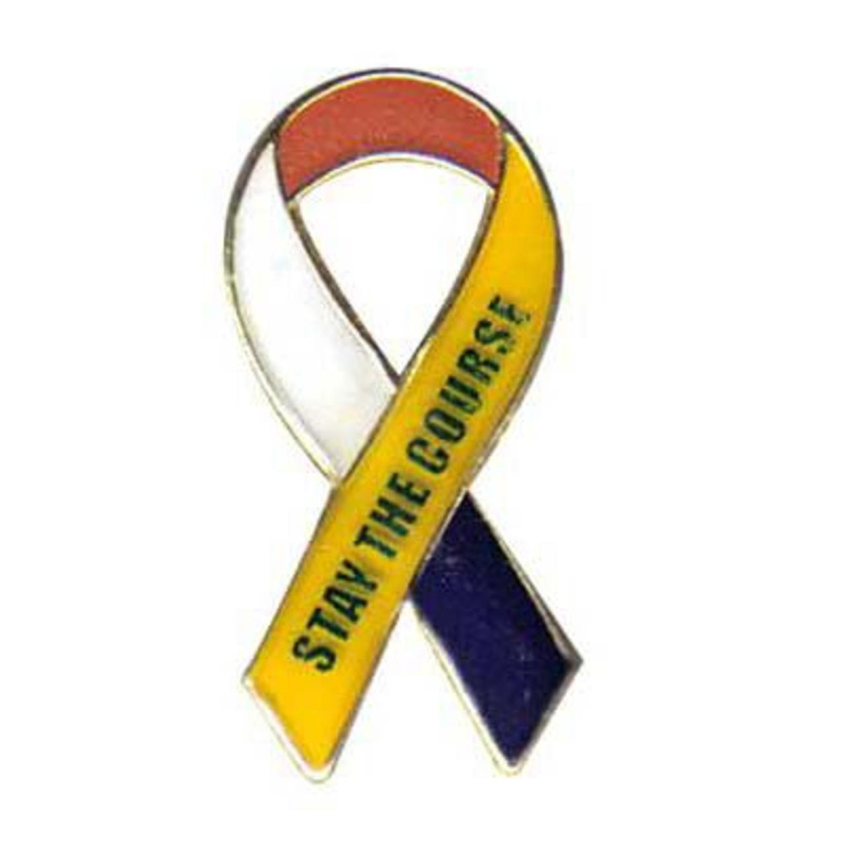 Yellow Ribbon with Support Our Troops Lapel Pin