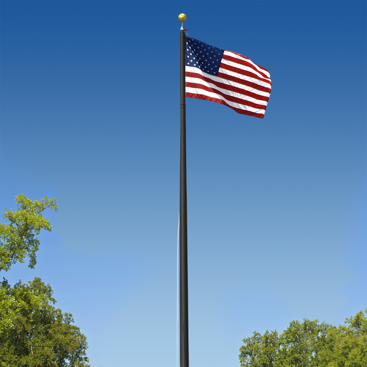 Super Tough Commercial Grade Sectional 20ft. Flagpole - Black