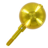 Gold Anodized Aluminum Flagpole Ball Ornament - 3in - Imported