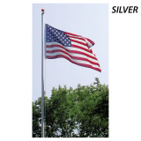 Super Tough 20ft Sectional Residential Flagpole  (Silver, White or Bronze )