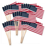 Super Tough 4"x6" Cotton US Stick Flag with No Spear Tip