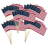 Super Tough 4"x6" Cotton US Stick Flag with Ball Tip