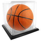 Clear Acrylic Basketball Display Case - Black Base