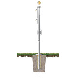 Architectural Series 30ft Flagpole - Two Piece - Revolving Truck - EC30