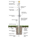 Architectural Series 35ft Flagpole - Two Piece - Revolving Truck - EC35