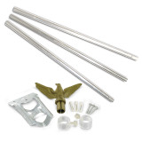Residential Silver Flagpole Set - Economy Kit