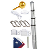 Super Tough Telescoping 17ft or 21ft Flagpole - US Made