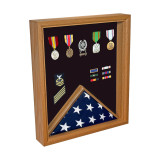 Lincoln Military Flag Display Case for 3' x 5' Flag - Oak