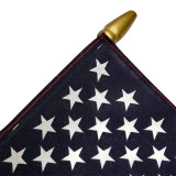 Super Tough 12"x18" US Stick Flag with 30"x3/8" Wood Staff - Sewn Edges