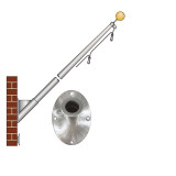 ECO 10ft Outrigger Wall Mount Series Commercial Flagpole - .125 Wall Thickness - 3-1/2" Butt Diameter